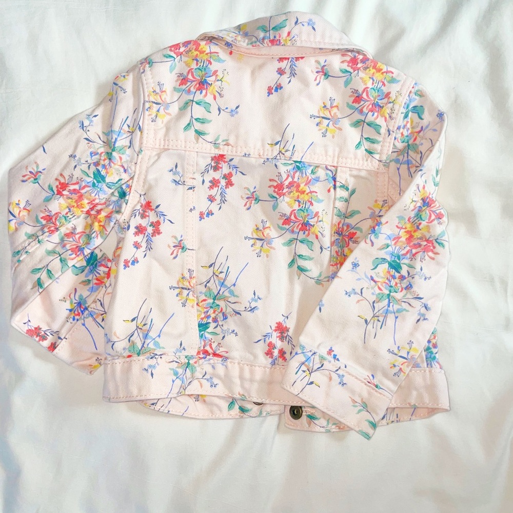 Denim Jean Pink Floral Jacket Gap Denim